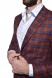 Red checkered wool blazer