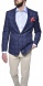 Blue checkered linen blazer
