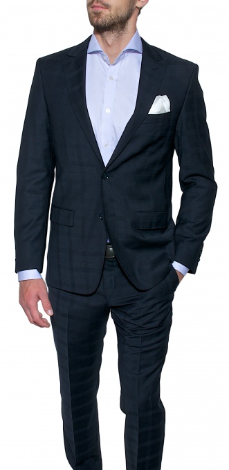 Black checkered Slim Fit suit