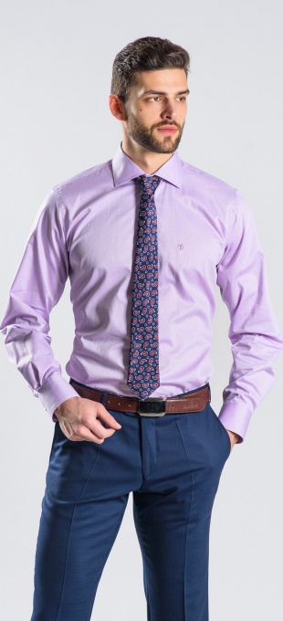 Fialová Slim Fit business košeľa