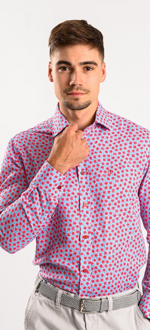Linen Extra Slim Fit Shirt with pattern
