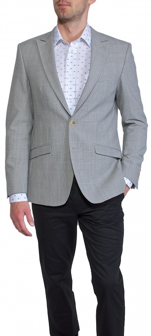 Grey checkered blazer