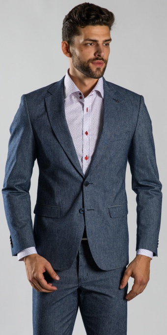 Grey basic cotton blazer