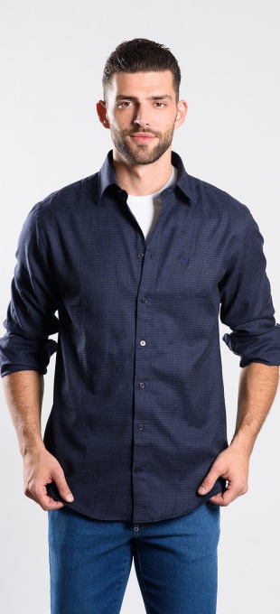 Dark blue flannel Extra Slim Fit  shirt