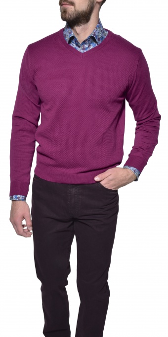 Purple cotton v - neck