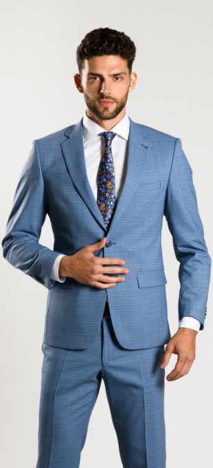 Light blue slim fit suit