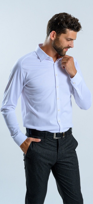 White Stretch Extra Slim Fit non-iron shirt