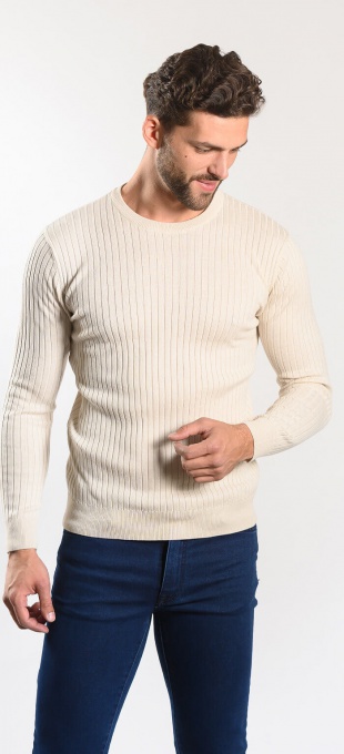Béžový bavlnený pulóver
