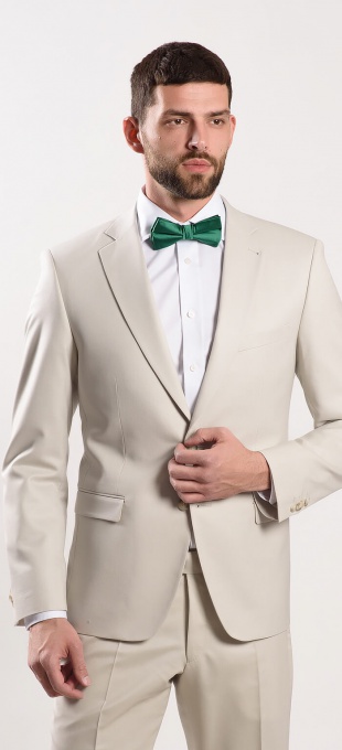 Light beige Slim Fit wedding suit