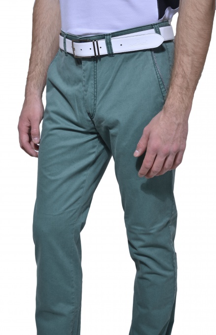 Green casual chinos