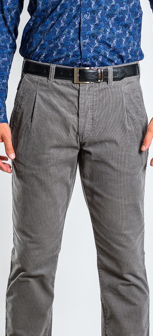 Sivé menčestrové nohavice