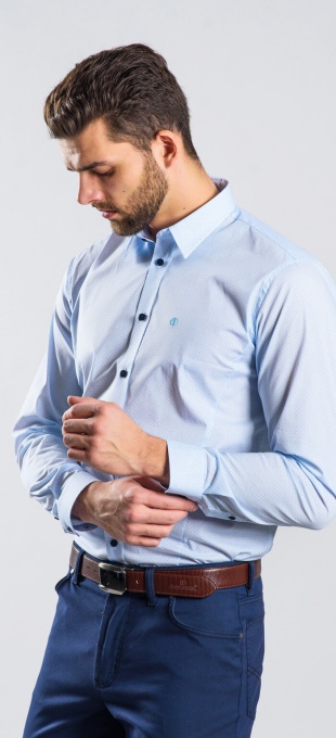 Modrá Extra Slim Fit košeľa rady Basic
