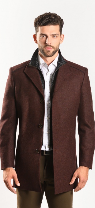 Burgundy wool coat