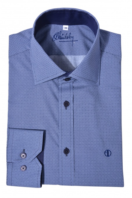 Modrá Extra Slim Fit košeľa s printom