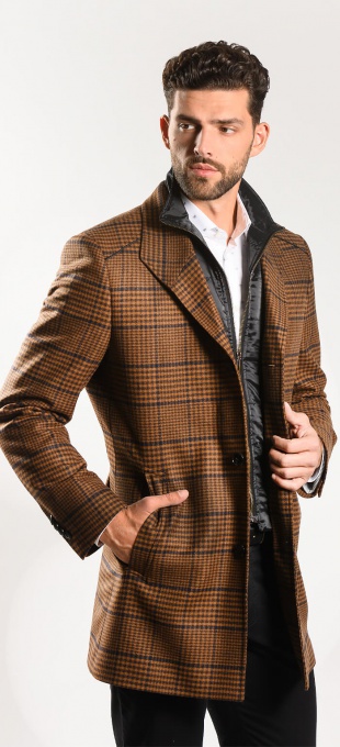 Brown checkered coat