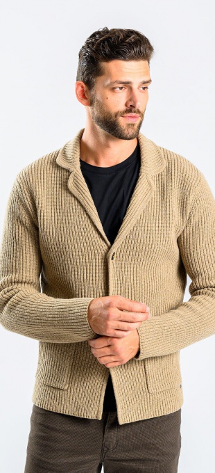 Beige wool cardigan