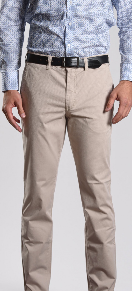 Beige cotton chinos