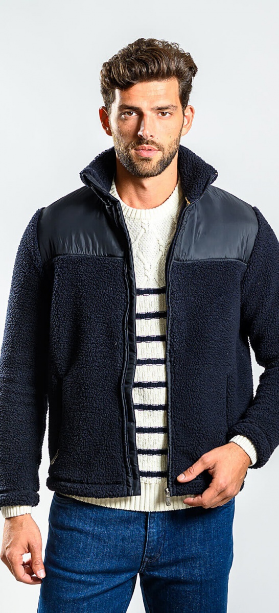 Dark blue fleece jacket