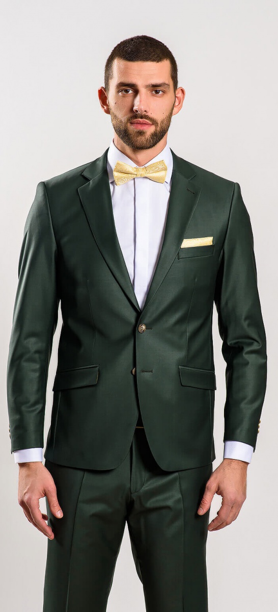 Zelený svadobný Slim Fit oblek