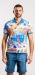 Bold polo shirt with a beach pattern