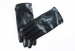 Black leather gloves