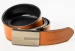 Reversible leather belt with easy fix buckle