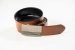 Reversible leather belt with easy fix buckle