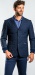 Blue wool padded blazer