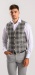 Beige-grey checkered waistcoat