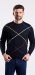 Dark blue patterned crewneck