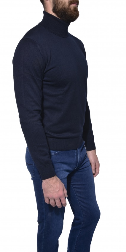 dark blue turtleneck outfit