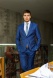 Modrý vlnený Slim Fit oblek