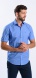 Blue Patterned Extra Slim Fit Short Sleeve Shirt