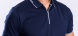 Dark blue polo shirt with zip