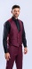 Burgundy Slim Fit Suit with Waistcoat