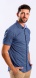 Dark blue patterned Extra Slim Fit stretch short sleeved shirt