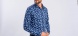 Blue Patterned Stretch Extra Slim Fit non-iron shirt