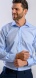 Pale blue Slim Fit shirt with subtle wave pattern