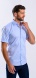 Pale blue Slim Fit shirt with short sleeves