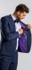 Blue Slim fit suit with blue check plaid