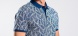 Blue patterned polo shirt