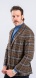 Brown wool checked blazer