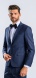 Grey Slim fit suit with blue check plaid