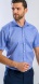 Blue Classic Fit Short Sleeve Shirt with fine pattern