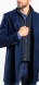Modro-čierny flaušový kabát