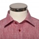 Red linen Slim Fit short sleeved shirt
