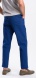 Dark Blue Casual Trousers with Subtle Checked Pattern