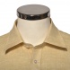 Yellow linen Slim Fit short sleeved shirt