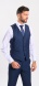 Dark blue Slim Fit Suit with Waistcoat