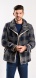 Checkered shearling jacket